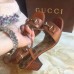 Gucci leather t-strap mid-heel 6cm sandal brown 2016