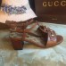 Gucci leather t-strap mid-heel 6cm sandal brown 2016