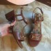 Gucci leather t-strap mid-heel 6cm sandal brown 2016