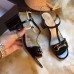 Gucci leather t-strap mid-heel 6cm sandal black 02