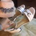 Gucci leather t-strap mid-heel 6cm sandal white 01