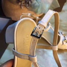 Gucci leather t-strap mid-heel 6cm sandal white 02