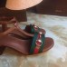 Gucci leather t-strap mid-heel 6cm sandal with web 2016