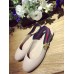 Gucci Beige Bayadere Leather Slingback Flat