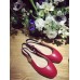 Gucci Red Bayadere Leather Slingback Flat