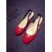 Gucci Red Bayadere Leather Slingback Flat