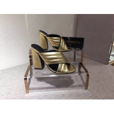 Gucci Spring 2016 lambskin Leather crossover sandal gold leather