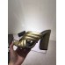 Gucci Spring 2016 lambskin Leather crossover sandal gold leather