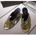 Gucci Spring 2016 lambskin Leather crossover sandal gold leather