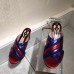 Gucci Spring 2016 lambskin Leather crossover sandal red/blue leather