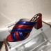 Gucci Spring 2016 lambskin Leather crossover sandal red/blue leather