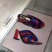 Gucci Spring 2016 lambskin Leather crossover sandal red/blue leather