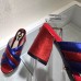 Gucci Spring 2016 lambskin Leather crossover sandal red/blue leather