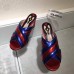 Gucci Spring 2016 lambskin Leather crossover sandal red/blue leather