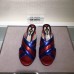 Gucci Spring 2016 lambskin Leather crossover sandal red/blue leather