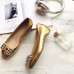 Gucci Metallic leather ballet flat 432605 gold