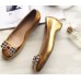 Gucci Metallic leather ballet flat 432605 gold