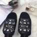 Gucci Leather slide with crystals 432018 in black leather