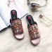 Gucci Leather slide with crystals 432018 in light pink metallic leather