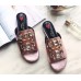 Gucci Leather slide with crystals 432018 in light pink metallic leather