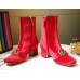 Gucci Velvet Ankle 55mm Heel Boot with Double G ‎524658 Red 2018