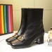 Gucci Leather Ankle 55mm Heel Boot with Double G ‎524658 Black 2018