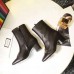 Gucci Leather Ankle 55mm Heel Boot with Double G ‎524658 Black 2018