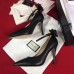 Gucci Heel 10cm Leather Pump Bow With Metal Bee 496590 Black 2018