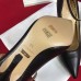 Gucci Heel 10cm Leather Pump Bow With Metal Bee 496590 Black 2018