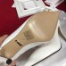 Gucci Heel 10cm Leather Pump Bow With Metal Bee 496590 White 2018