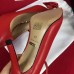 Gucci Heel 10cm Leather Pump Bow With Metal Bee 496590 Red 2018