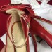 Gucci Heel 10cm Leather Pump Bow With Metal Bee 496590 Red 2018