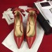 Gucci Heel 10cm Leather Pump Bow With Metal Bee 496590 Red 2018