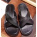 GUCCI CLASSICAL STYLE CALFSKIN SLIPPER FOR MEN/BLACK(AD-731104)