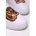 GUCCI CALFSKIN TIGER HEAD EMBROIDERY SNEAKERS FOR MEN/WHITE(AD-731105)