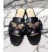 Gucci Leather Slides with Bow 524639 Black 2018