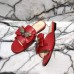 Gucci Leather Slides with Bow 524639 Red 2018