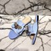 Gucci Leather Slides with Bow 524639 Blue 2018