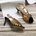 Gucci Heel 8.5cm Cut-out Bow with Crystals Sandals Velvet Black/Gold 2019