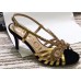 Gucci Heel 8.5cm Cut-out Bow with Crystals Sandals Velvet Black/Gold 2019