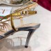 Gucci Heel 8.5cm Cut-out Bow Leather Sandals Silver/Gold 2019