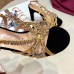 Gucci Heel 10.5cm Platform 2.5cm Cut-out Bow with Crystals Sandals 549638 Velvet Black/Gold 2019