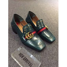 Gucci green cowhide leather shoes ss 2016