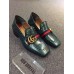 Gucci green cowhide leather shoes ss 2016