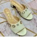 Gucci Lyric GG Crystal Embellished Heel Moire Mules White 2019