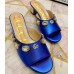 Gucci Lyric GG Crystal Embellished Heel Moire Mules Blue 2019