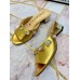 Gucci Lyric GG Crystal Embellished Heel Moire Mules Gold 2019