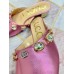 Gucci Lyric GG Crystal Embellished Heel Moire Mules Fuchsia 2019