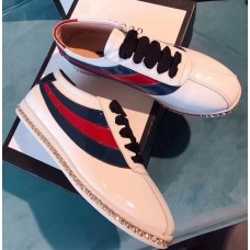 Gucci Falacer Patent Sneaker With Web White 2018