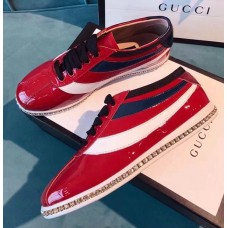 Gucci Falacer Patent Sneaker With Web Red 2018